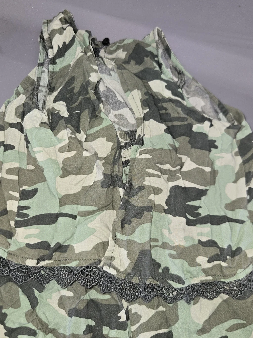 Justice Girls Sz 8 Plus Casual Sleeveless Jumper Green Camouflage Shorts